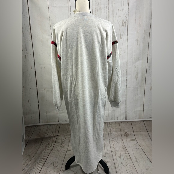 Vintage 90s Bolo Spirit Teddy Bear Long Casual Dress Pajama Dress Fleece Lined - Picture 2 of 8